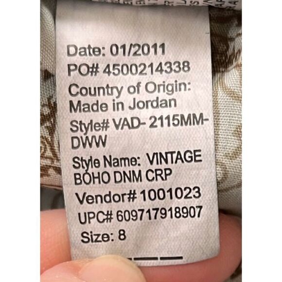 NWT Nine West Vintage America Jeans Classic Rise Boho Denim Crop Jeans, 8/28 - Picture 15 of 15